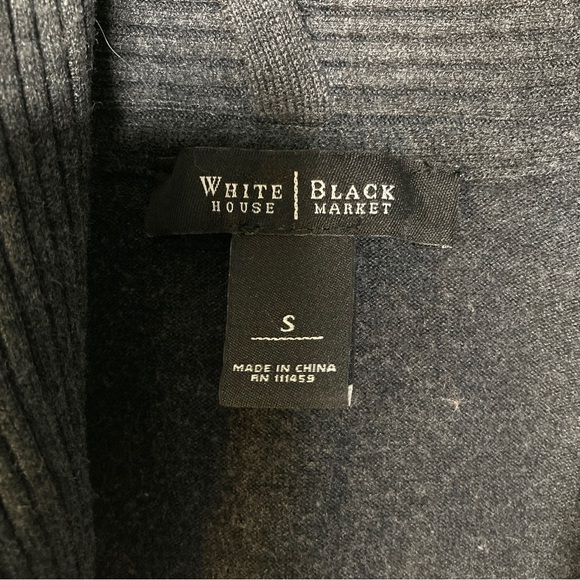 White House Black Market Charcoal Gray Unstructured Long Cardigan Sweater Small - Picture 5 of 9